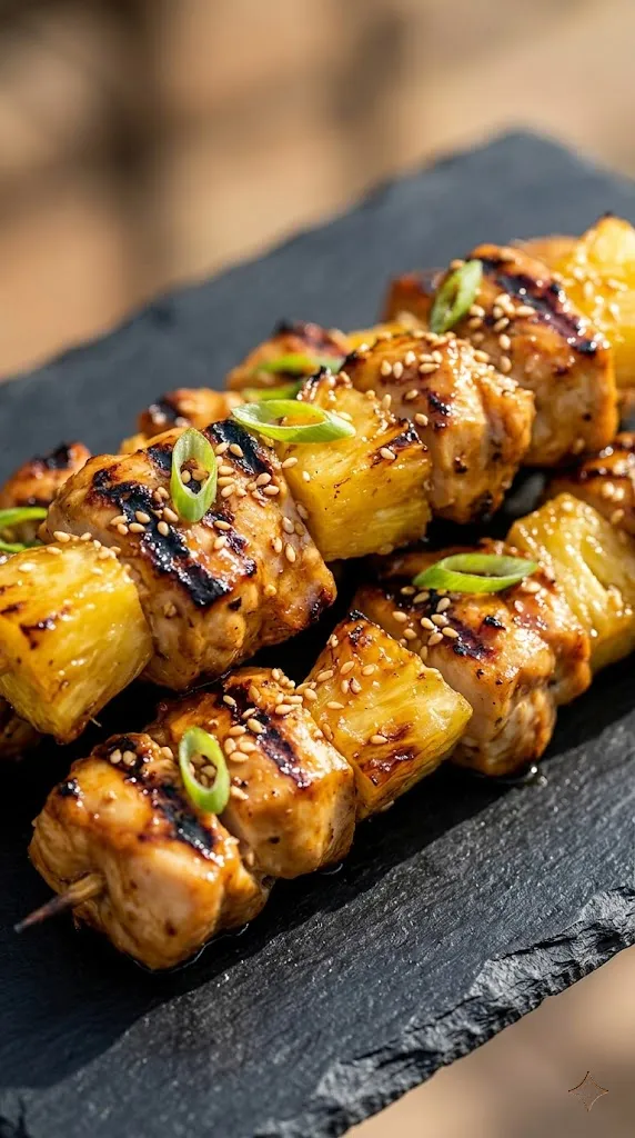 Hawaiian Grilled Chicken Skewers
