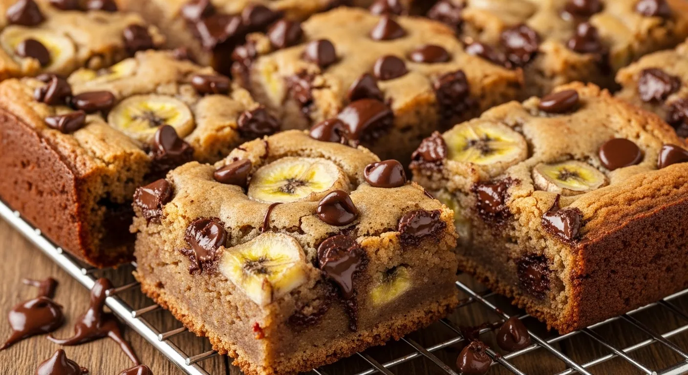 Banana Chocolate Chip Blondies Recipe