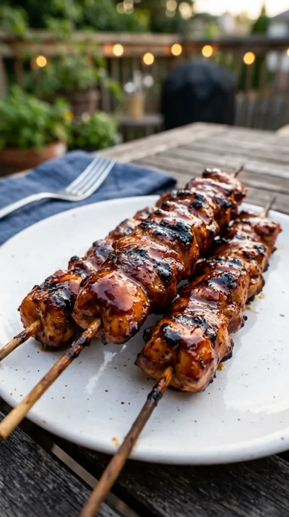 Grilled BBQ Chicken Skewers