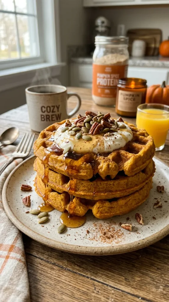 Protein-Packed Pumpkin Waffles