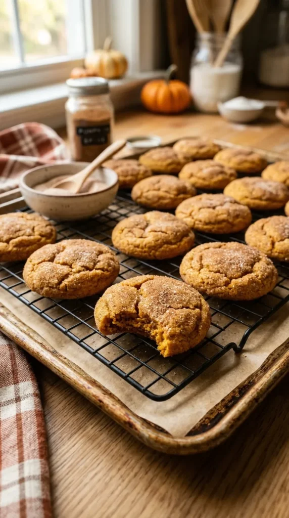 Pumpkin Spice Snickerdoodle Cookies