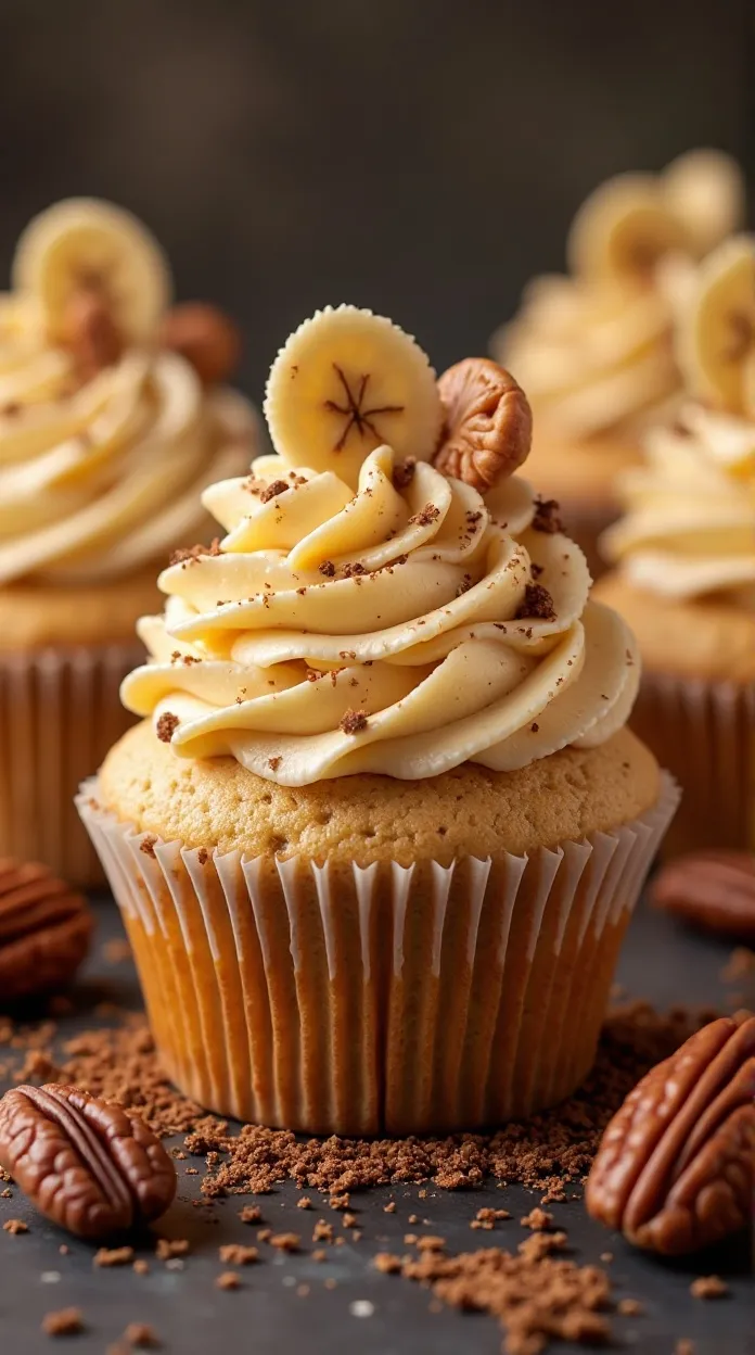 Banana Cinnamon Pecan Cupcakes