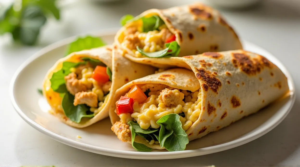 Cheesy Garlic Chicken Wraps Recipe