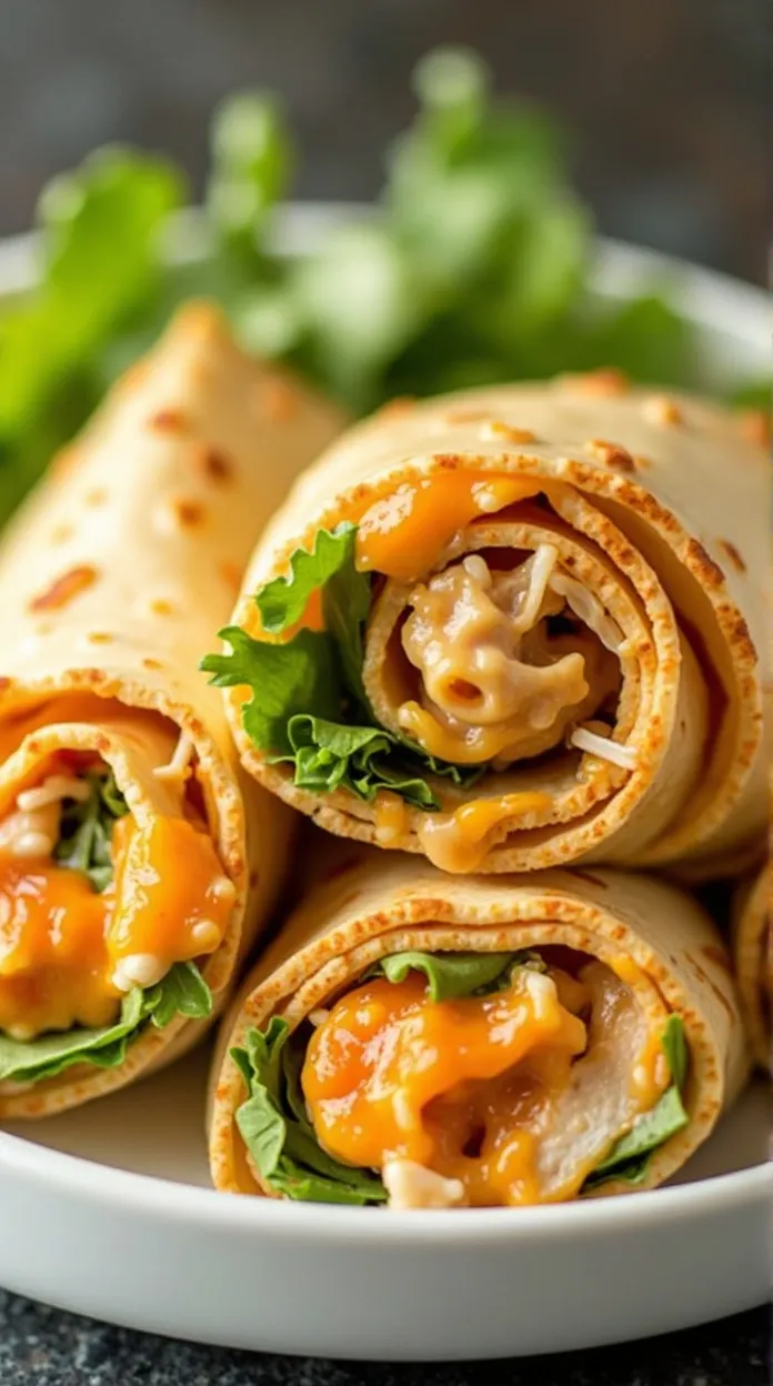 Cheesy Garlic Chicken Wraps
