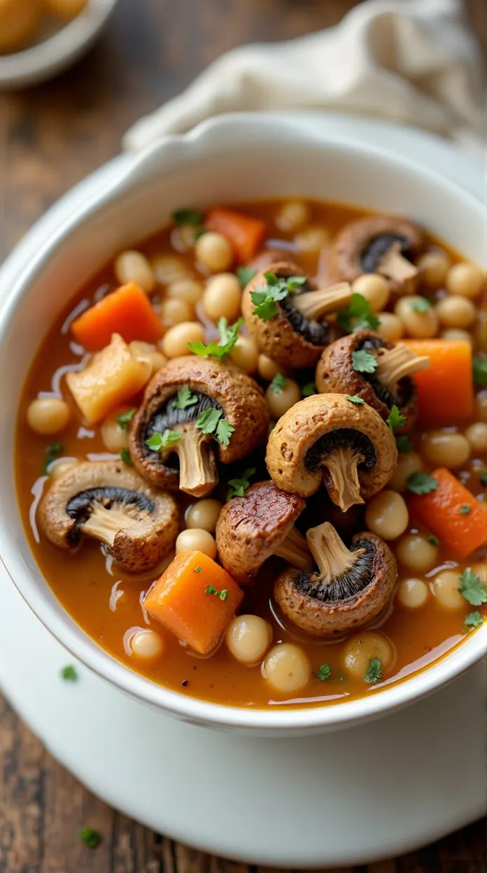 Cozy Earthy Mushroom & White Bean Stew Bliss