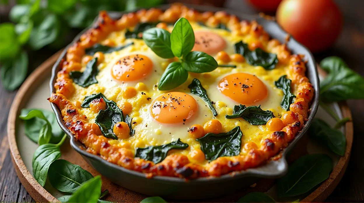 Savory Spinach Mozzarella Egg Bake Recipe
