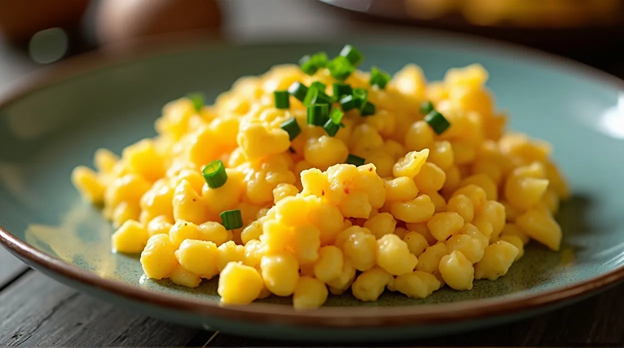Scrambled Eggs with Grated Potato & Chives Recipe