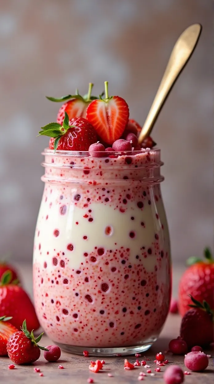 Strawberries & Cream Overnight Oats