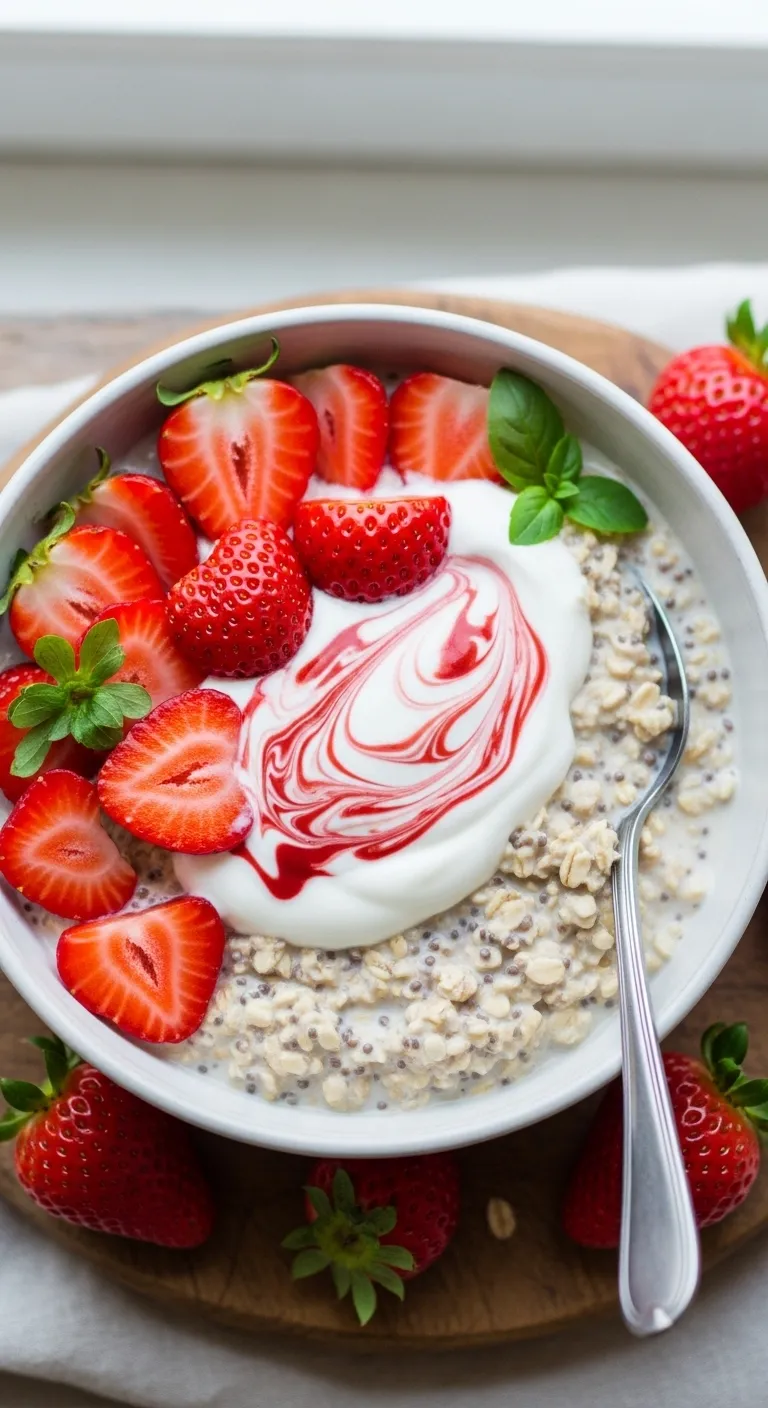 Strawberries and Cream Overnight Oats