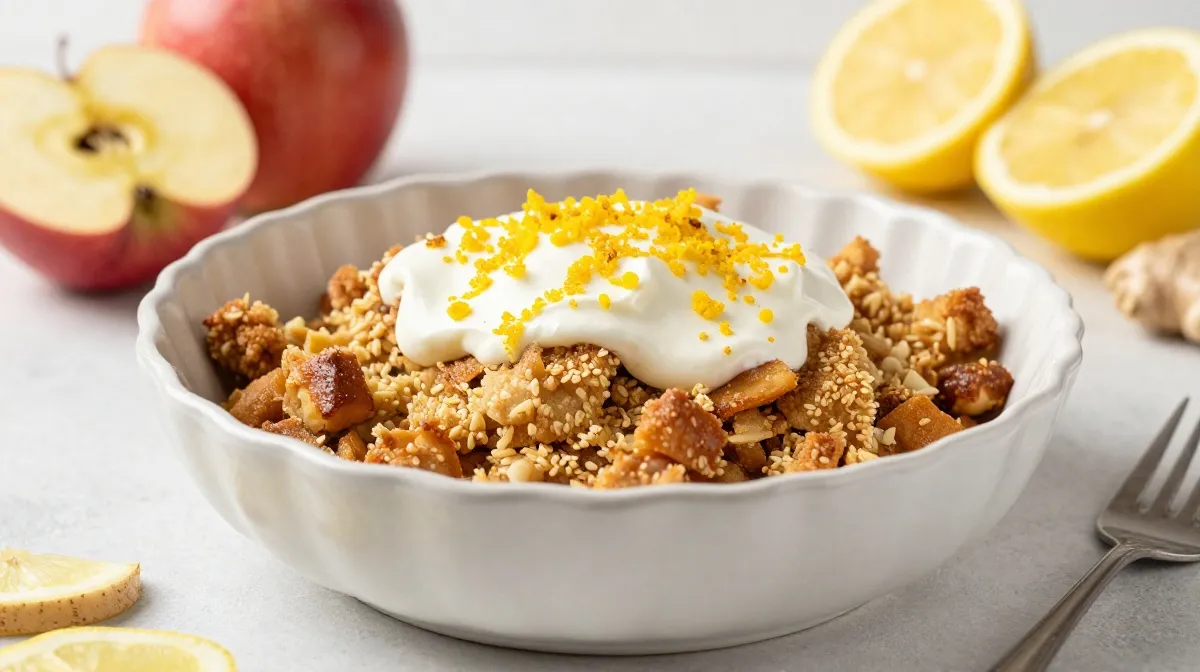 Apple Crisp with Fresh Ginger and Lemon Zest Recipe